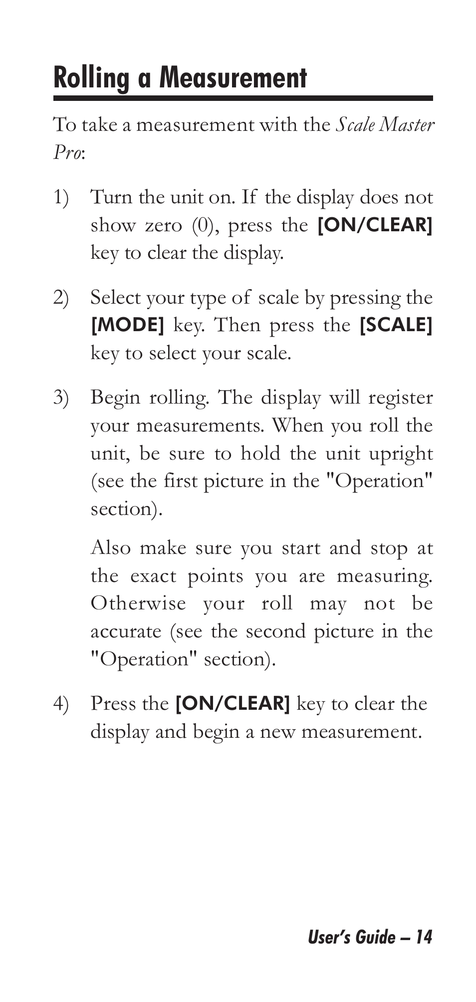 Rolling a measurement | Calculated Industries 6025 User Manual | Page 18 / 36