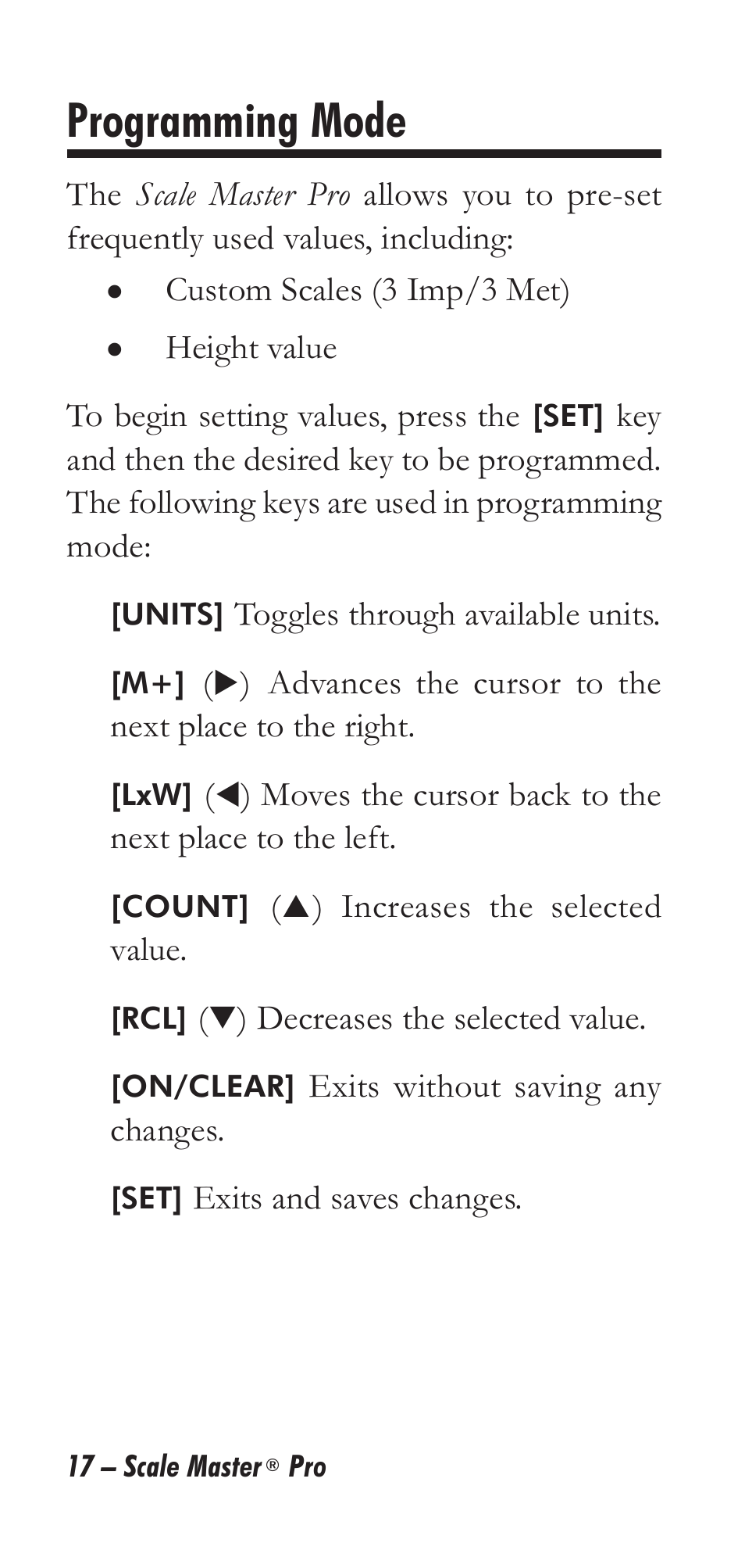 Programming mode | Calculated Industries 6025 User Manual | Page 21 / 36