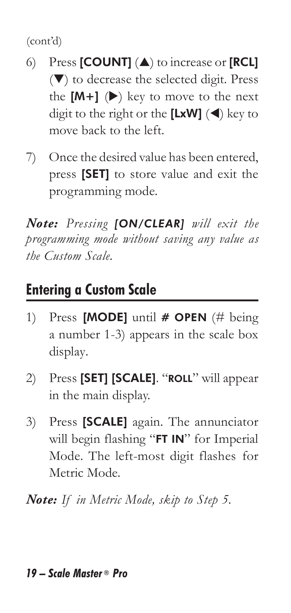 Entering a custom scale | Calculated Industries 6025 User Manual | Page 23 / 36