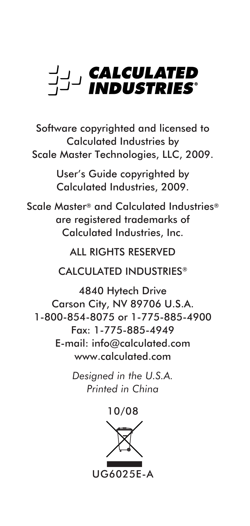 Calculated Industries 6025 User Manual | Page 36 / 36