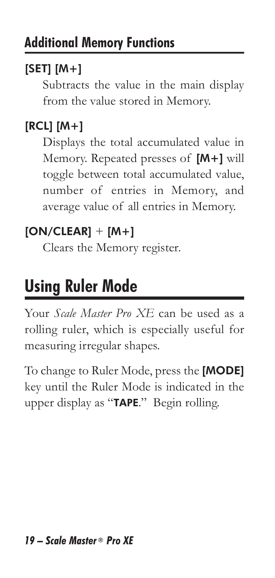 Using ruler mode | Calculated Industries 6135 User Manual | Page 23 / 43