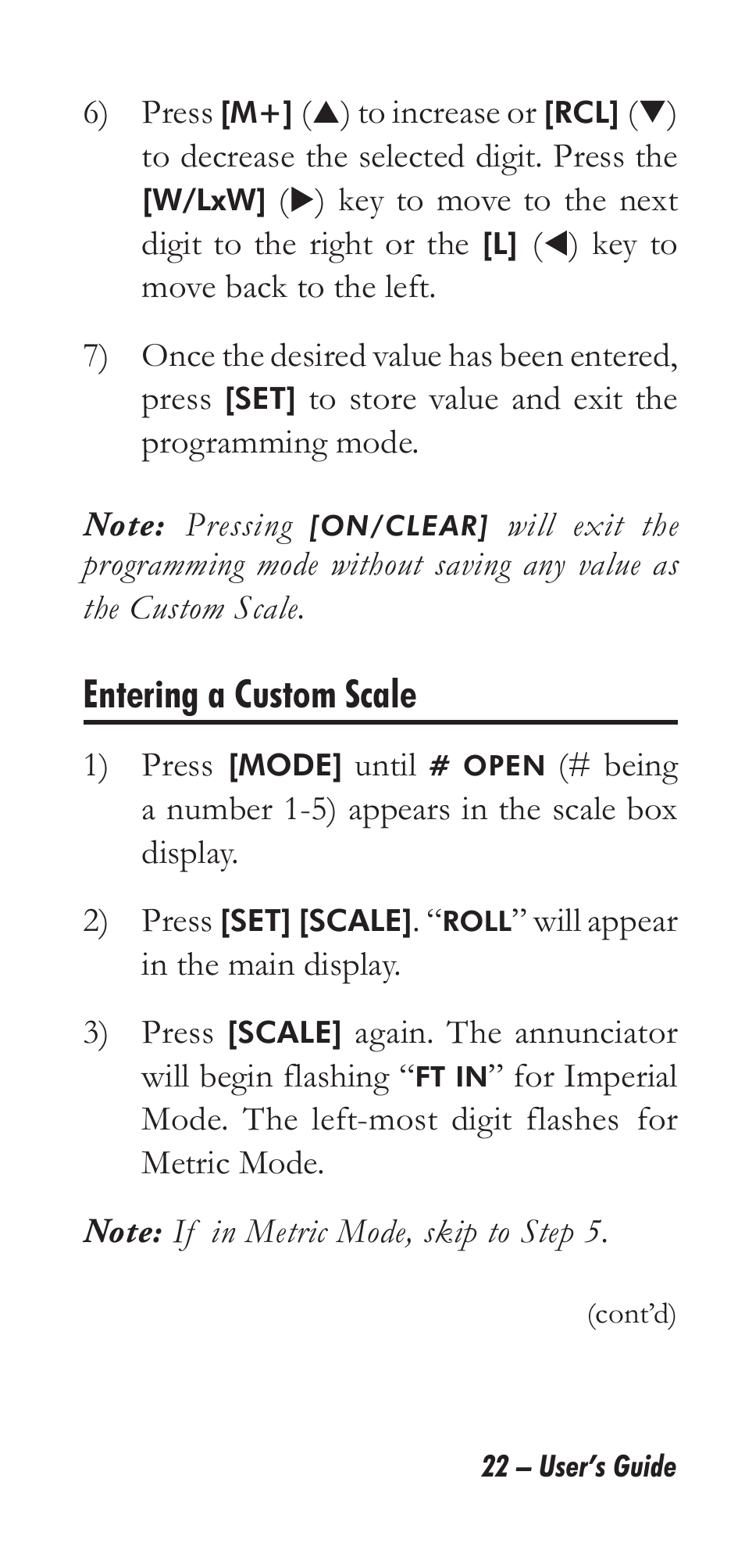 Entering a custom scale | Calculated Industries 6135 User Manual | Page 26 / 43