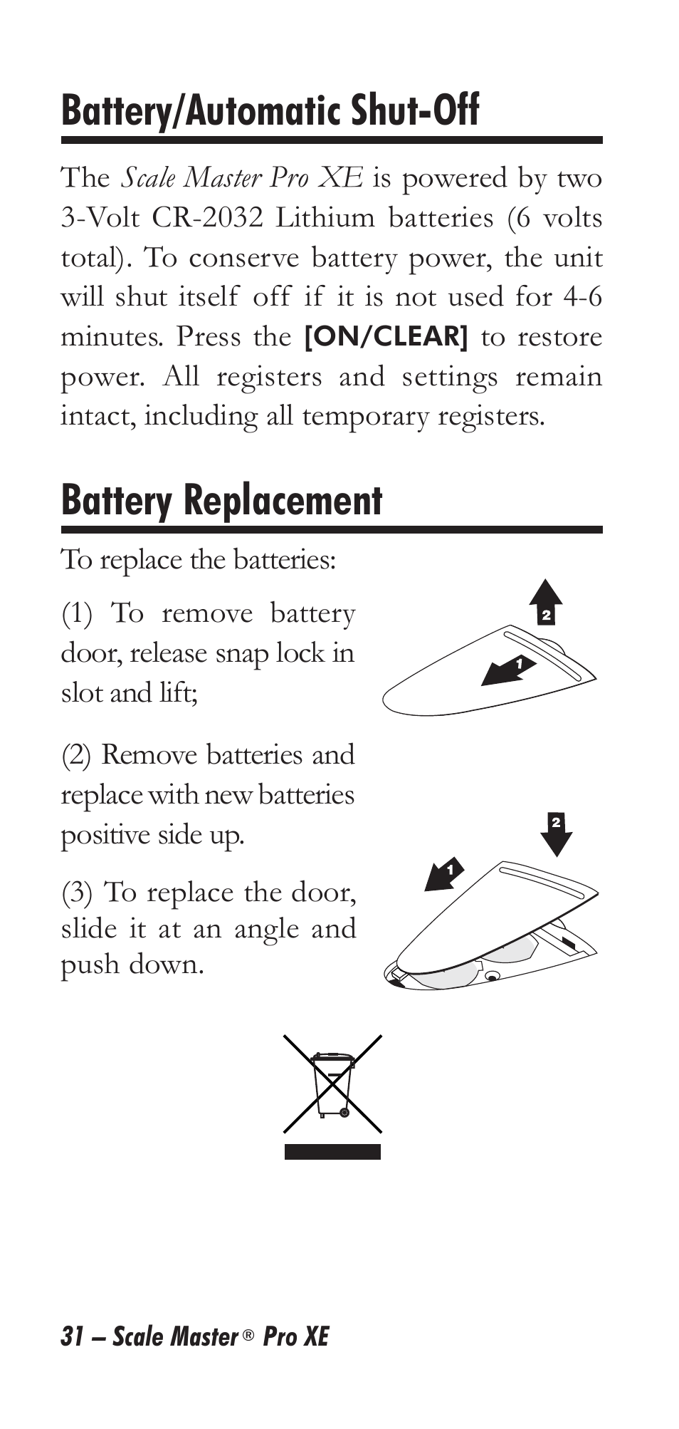 Battery/automatic shut-off, Battery replacement | Calculated Industries 6135 User Manual | Page 35 / 43