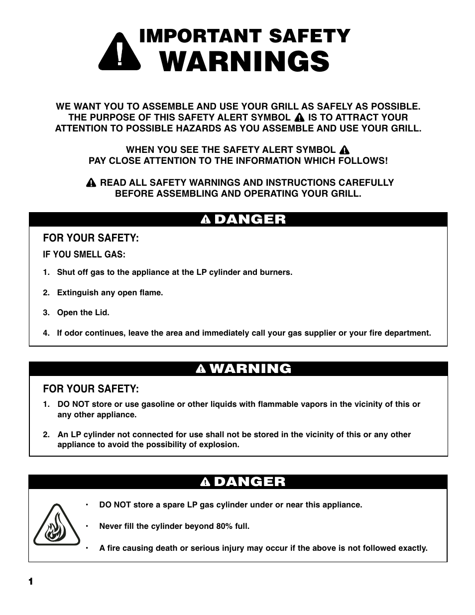 Warnings, Important safety, Danger | Warning danger | Brinkmann 4415 User Manual | Page 2 / 36