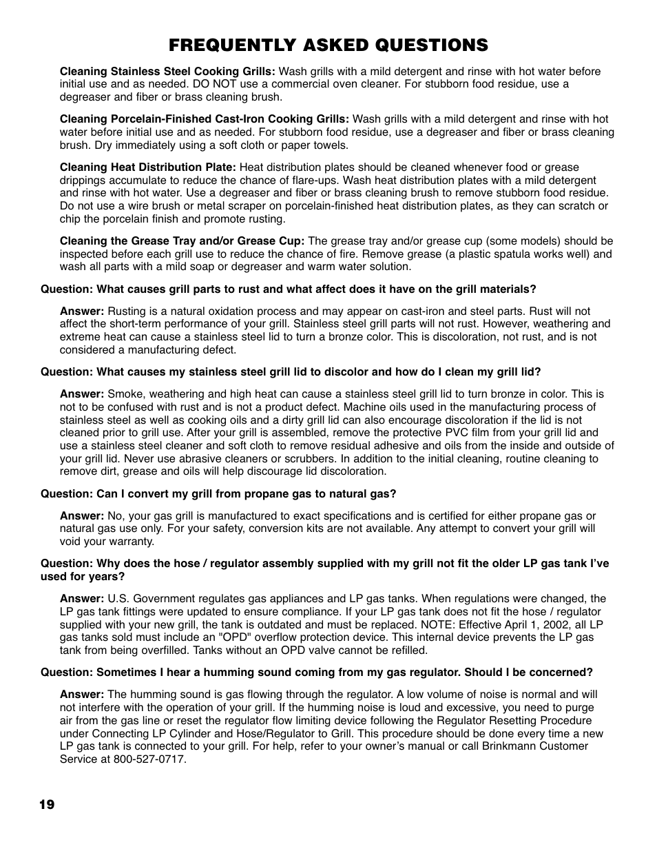 Frequently asked questions | Brinkmann 4415 User Manual | Page 20 / 36