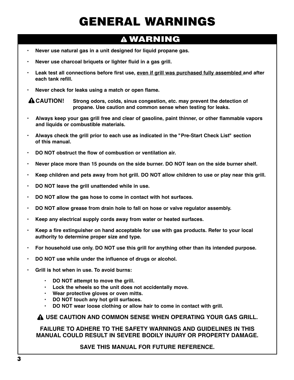 General warnings, Warning | Brinkmann 4415 User Manual | Page 4 / 36