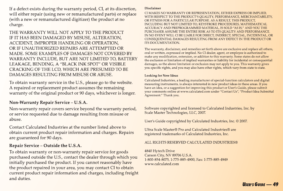 Calculated Industries 6260 User Guide User Manual | Page 51 / 52