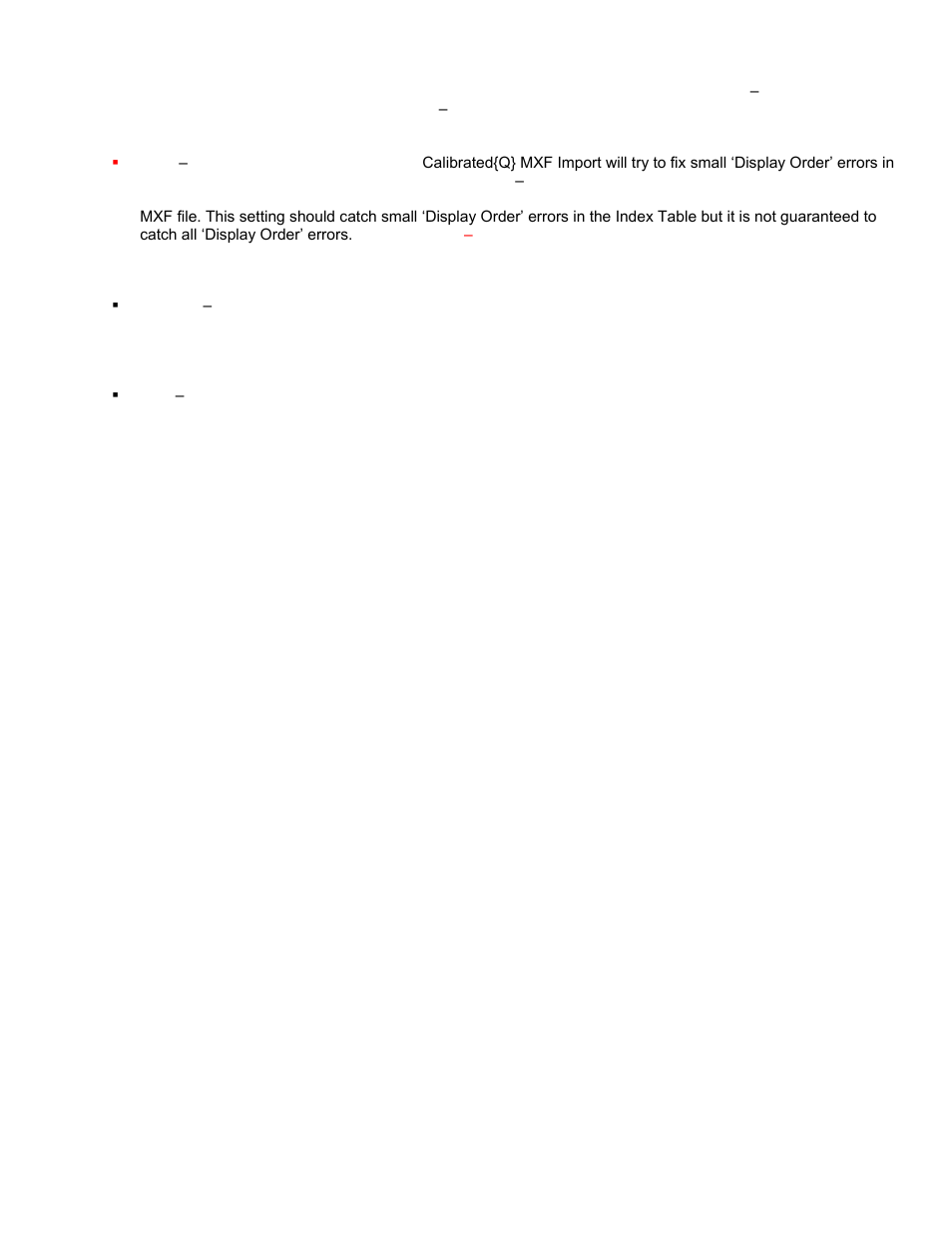 Index table error checking | Calibrated Software MXF Import v3 User Manual | Page 42 / 94