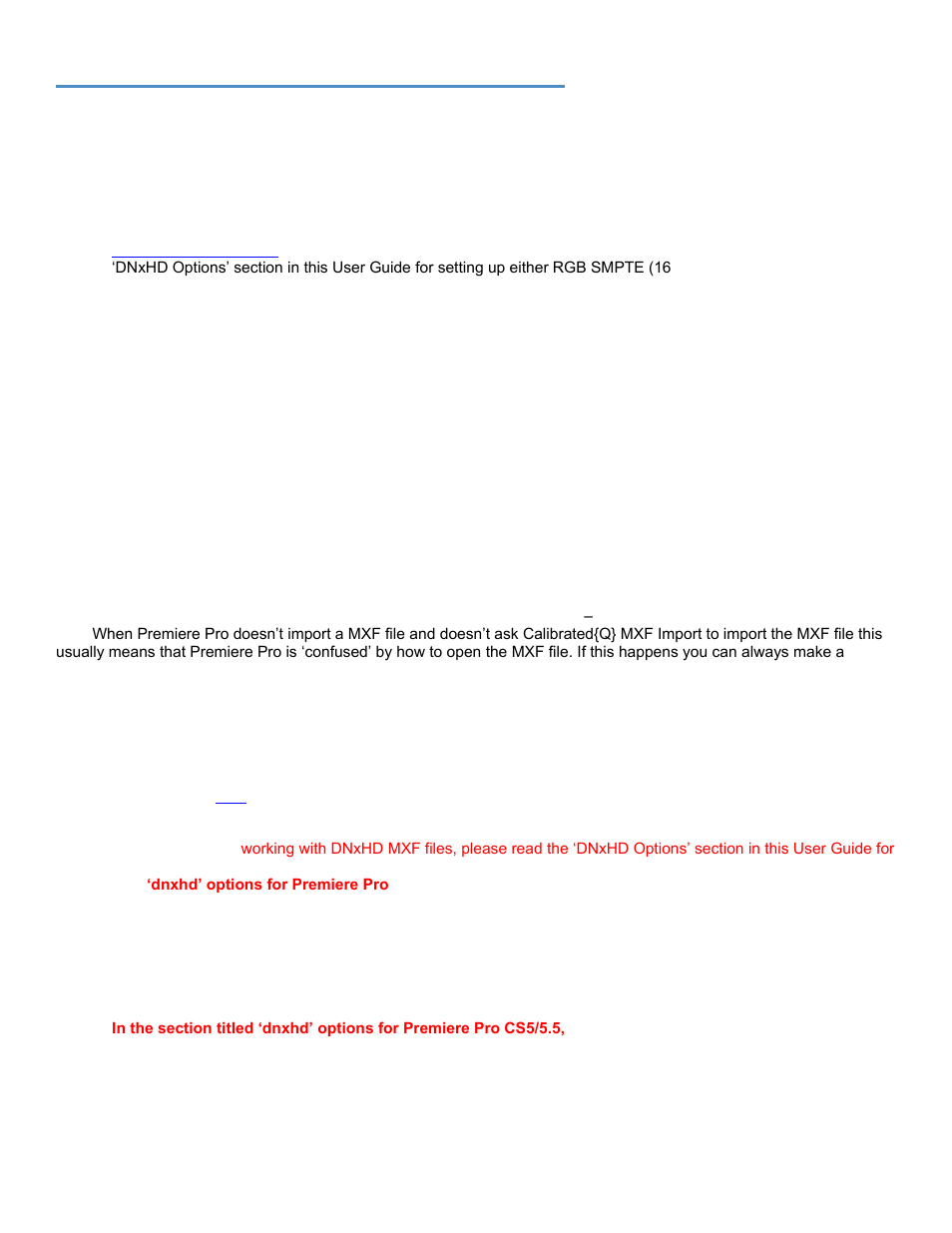 Premiere pro cs5.0.3 & 5.5 & 6.0 & cc, Getting started, Import into premiere pro | Calibrated Software MXF Import v3 User Manual | Page 50 / 94