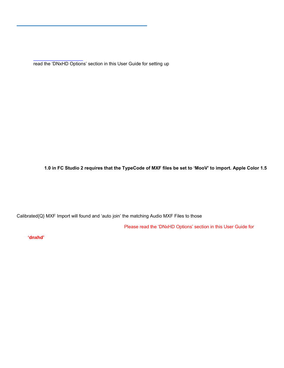 Final cut studio 2/3 applications, Getting started, Import into fc studio applications | Playback in fc studio applications, Troubleshooting | Calibrated Software MXF Import v3 User Manual | Page 56 / 94