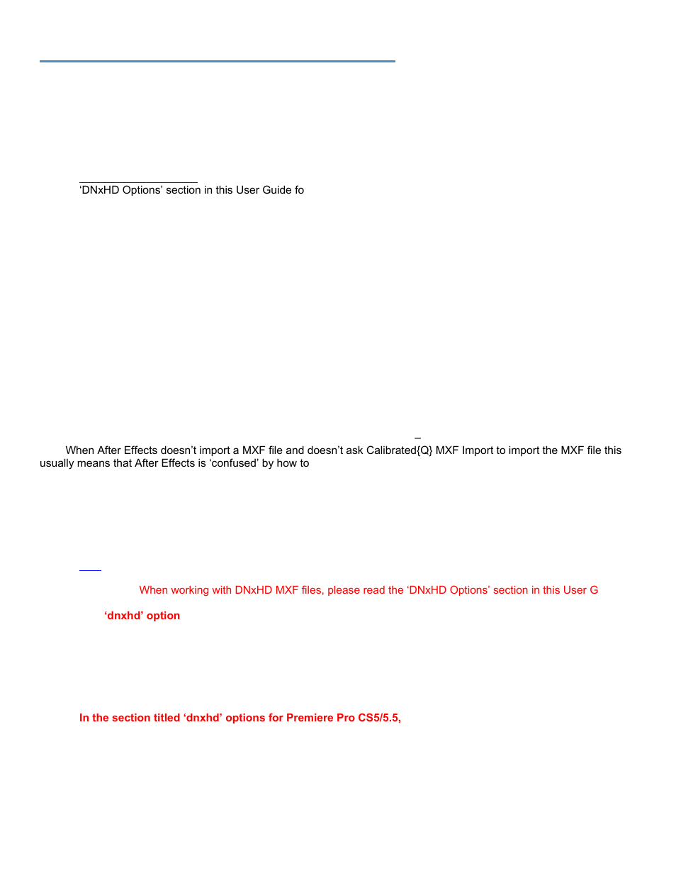 After effects cs5.0.3 & 5.5 & 6.0 & cc, Getting started, Import into after effects | Calibrated Software MXF Import v3 User Manual | Page 61 / 94
