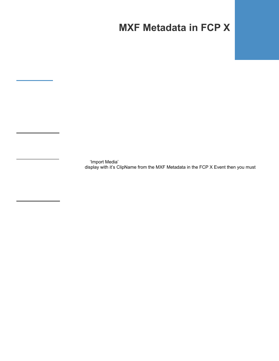 Mxf metadata in fcp x, Overview | Calibrated Software MXF Import v3 User Manual | Page 71 / 94