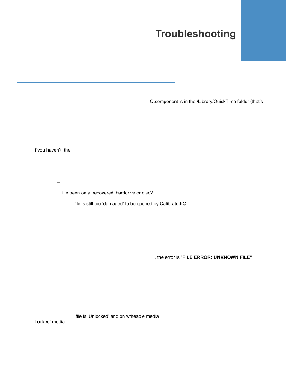 Troubleshooting, Troubleshooting a mxf file not opening | Calibrated Software MXF Import v3 User Manual | Page 83 / 94