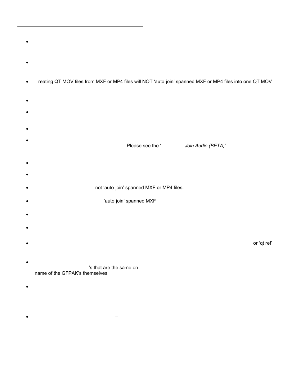 Known issues and limitations | Calibrated Software MP4-EX Import Assist v3 User Manual | Page 11 / 48