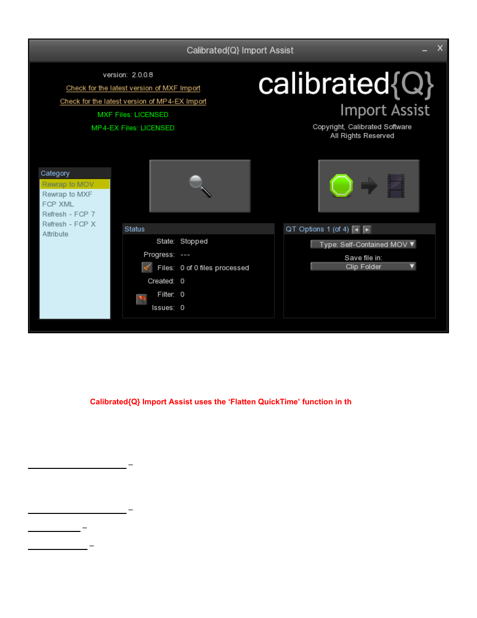 Calibrated Software MP4-EX Import Assist v3 User Manual | Page 14 / 48