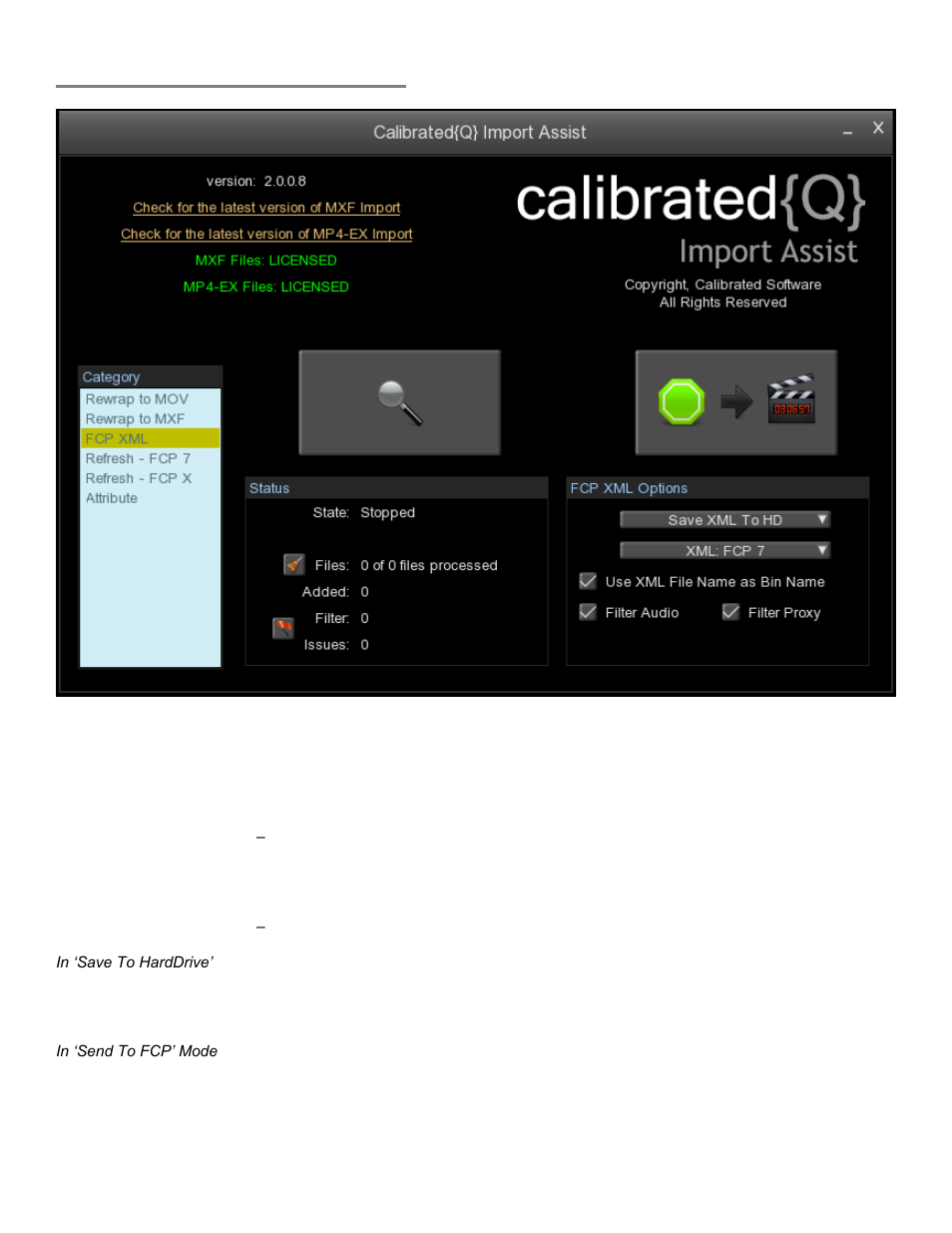 Fcp7 xml feature (beta) | Calibrated Software MP4-EX Import Assist v3 User Manual | Page 31 / 48