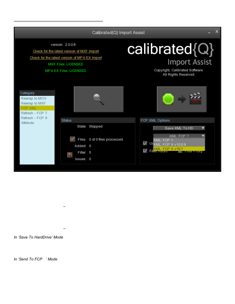 Fcp x xml feature (beta) | Calibrated Software MP4-EX Import Assist v3 User Manual | Page 35 / 48