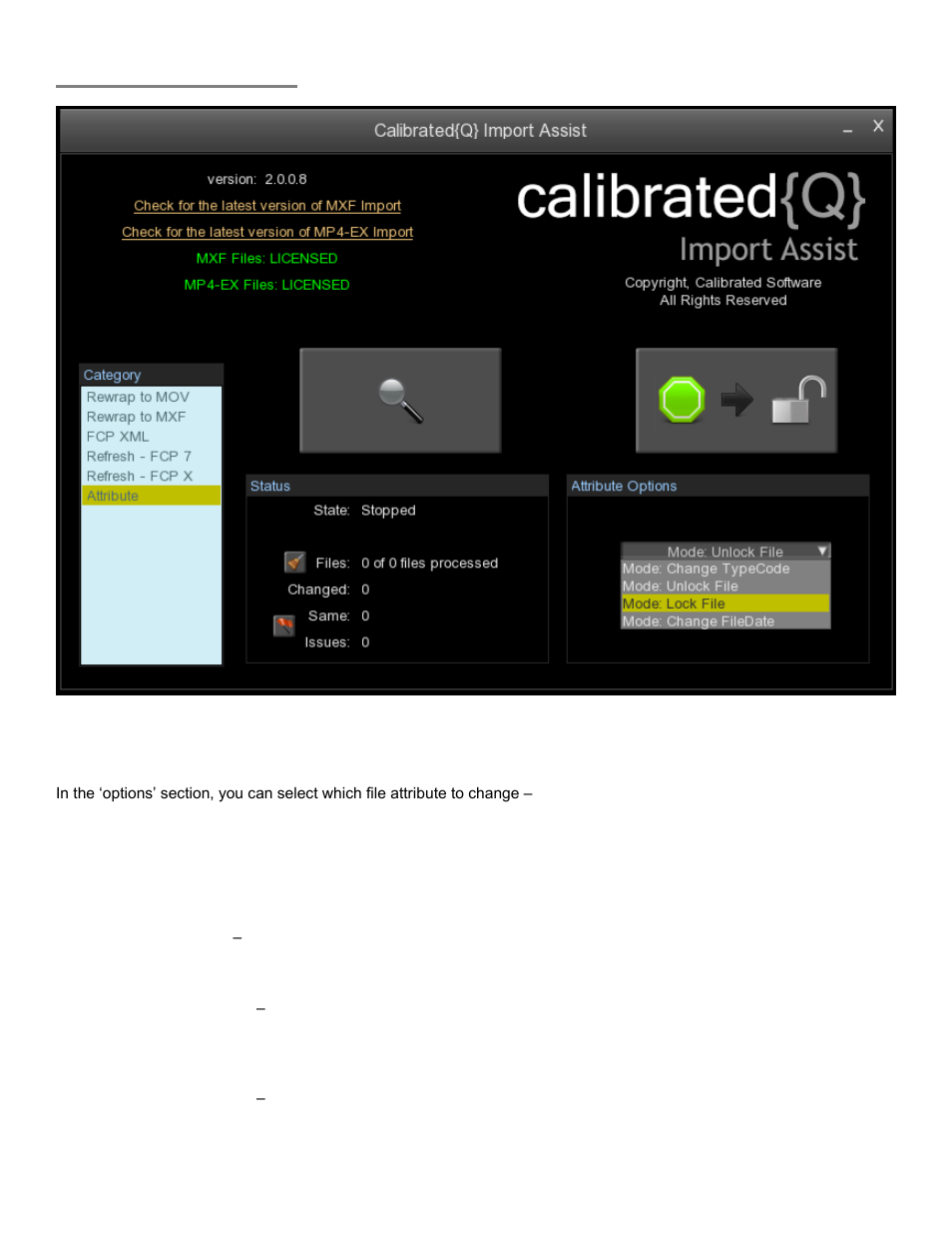 Attributes feature | Calibrated Software MP4-EX Import Assist v3 User Manual | Page 41 / 48
