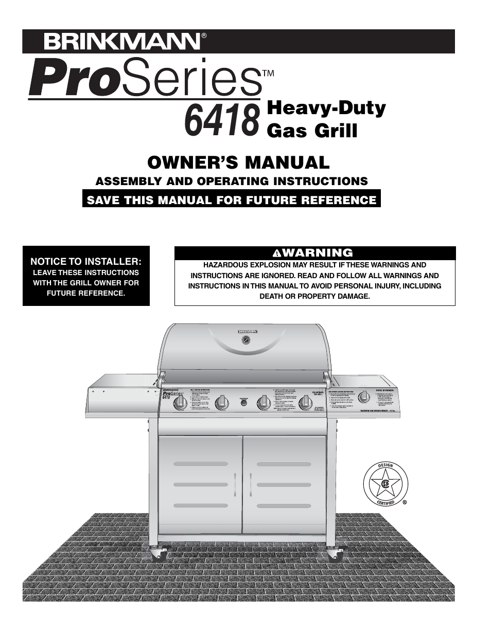 Brinkmann ProSeries 6418 User Manual | 36 pages