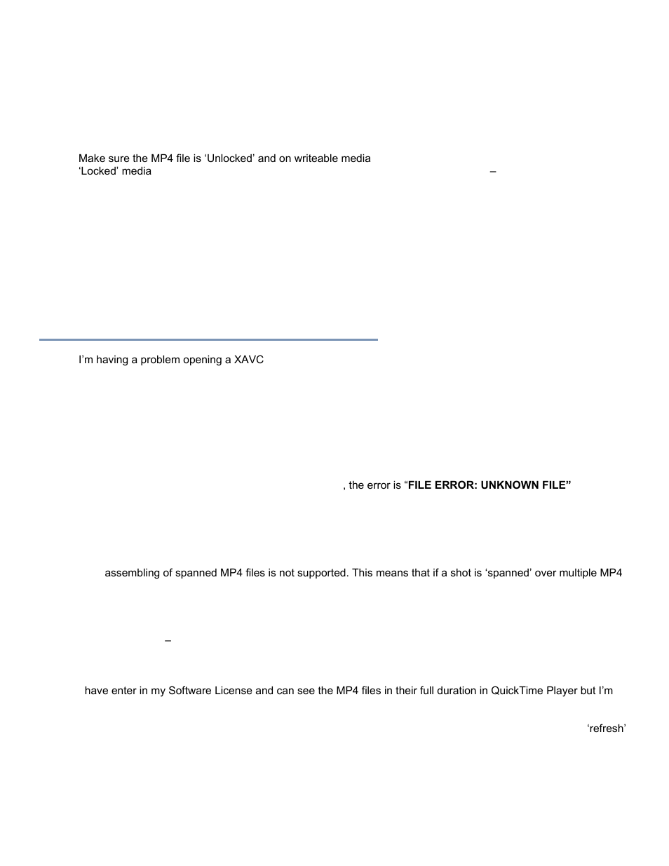 Troubleshooting in final cut pro 6/7 | Calibrated Software MP4-EX Import v3 User Manual | Page 30 / 35