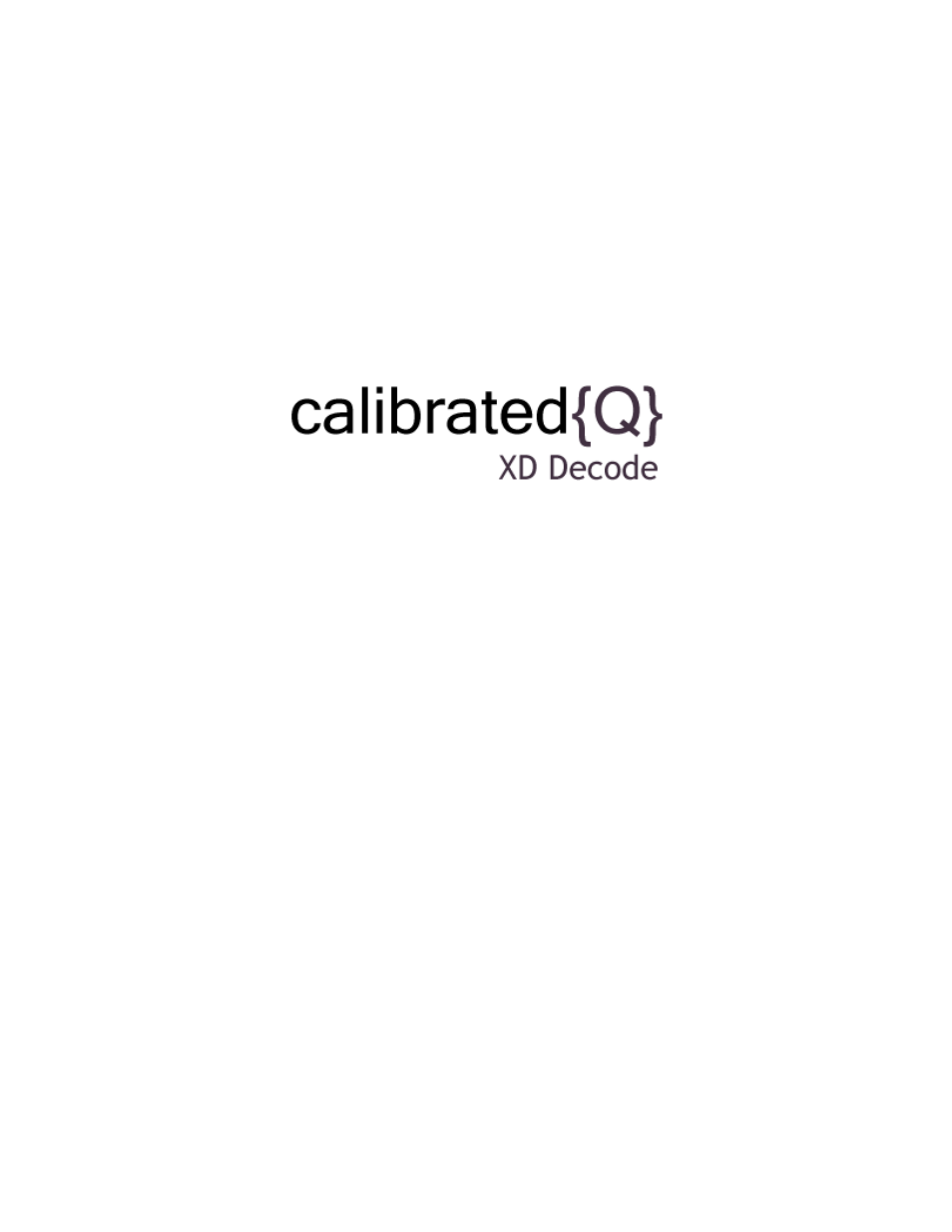 Calibrated Software XD Decode v2 User Manual | 26 pages
