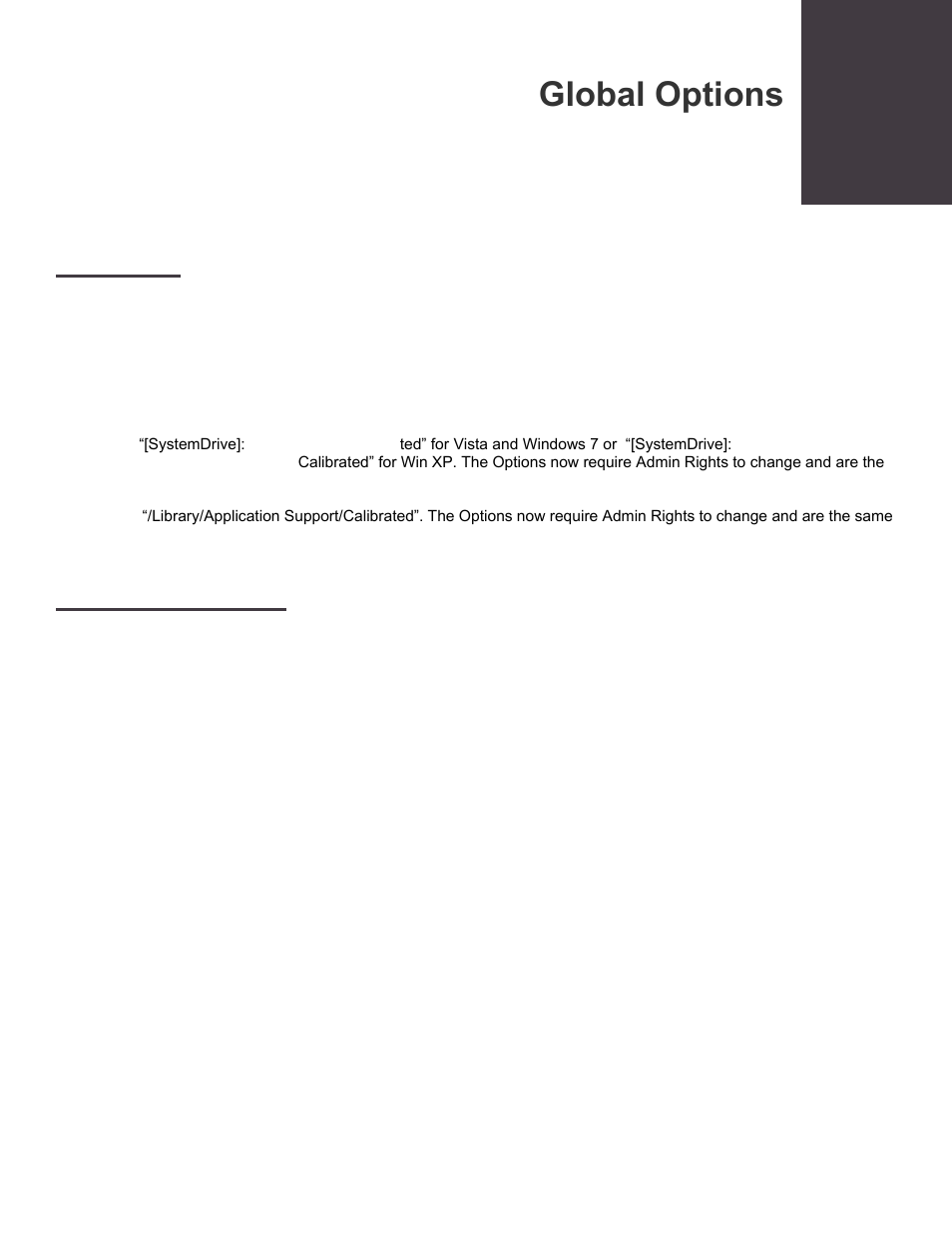 Global options, Overview, Options interface | Calibrated Software XD Decode v2 User Manual | Page 14 / 26