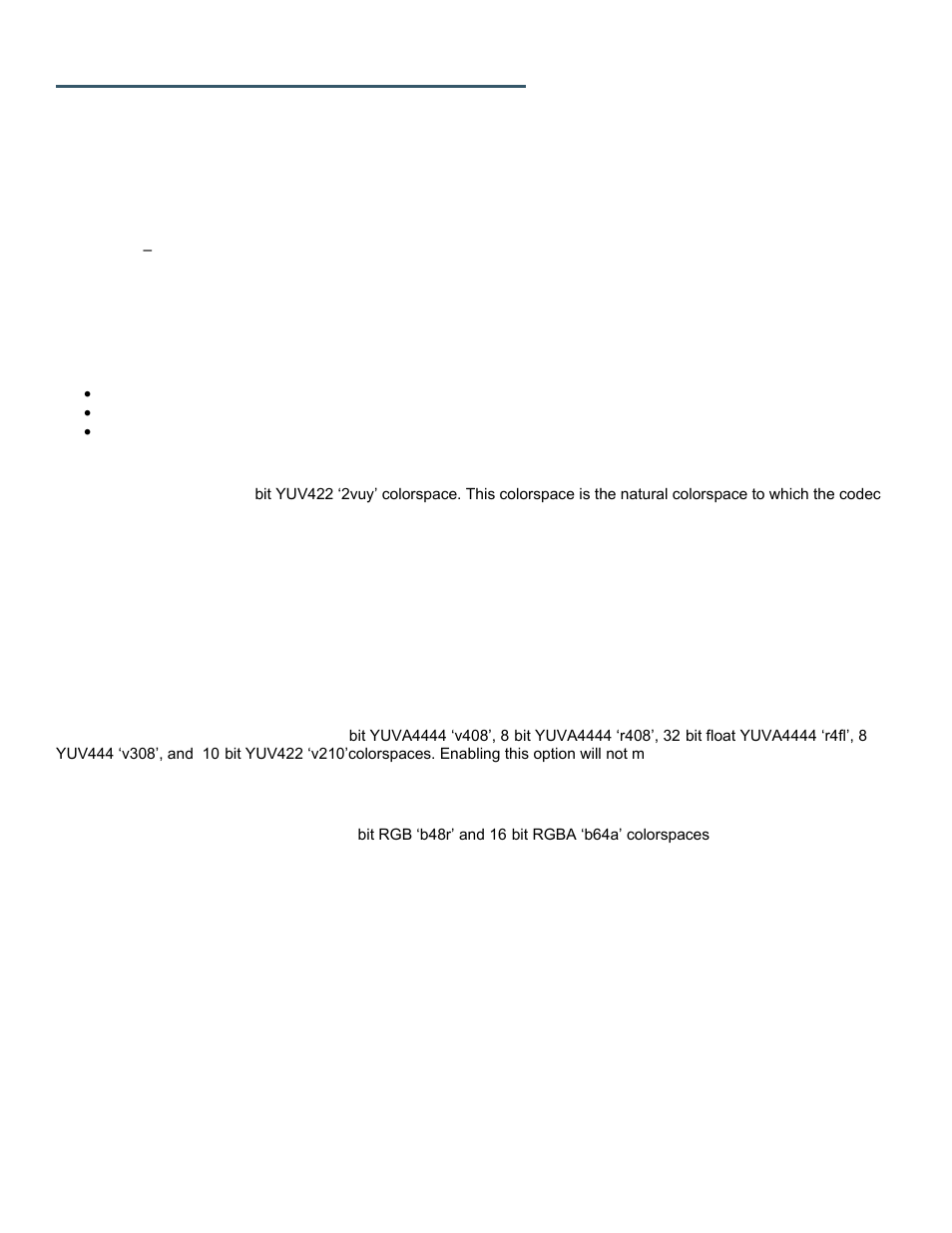 Fourcc output support(advanced), Important note about fourrcc output support, Enable 8-bit yuv | Enable high-precision yuv, Enable 16-bit rgb(a), Enable avid imx support | Calibrated Software IMX Decode v2 User Manual | Page 20 / 28