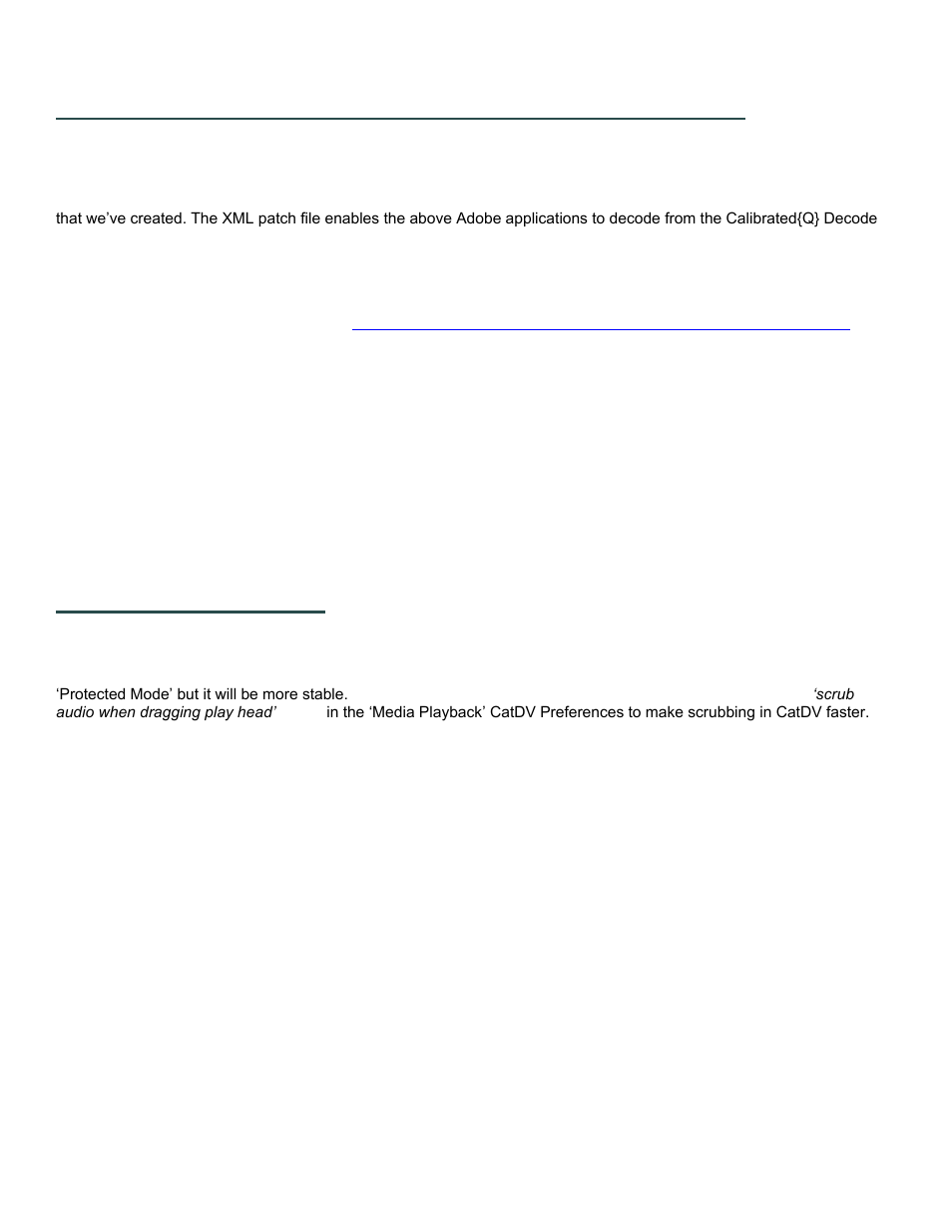 Special note: adobe cs performance enhancement, Special note: catdv | Calibrated Software DV50 Decode v2 User Manual | Page 11 / 23