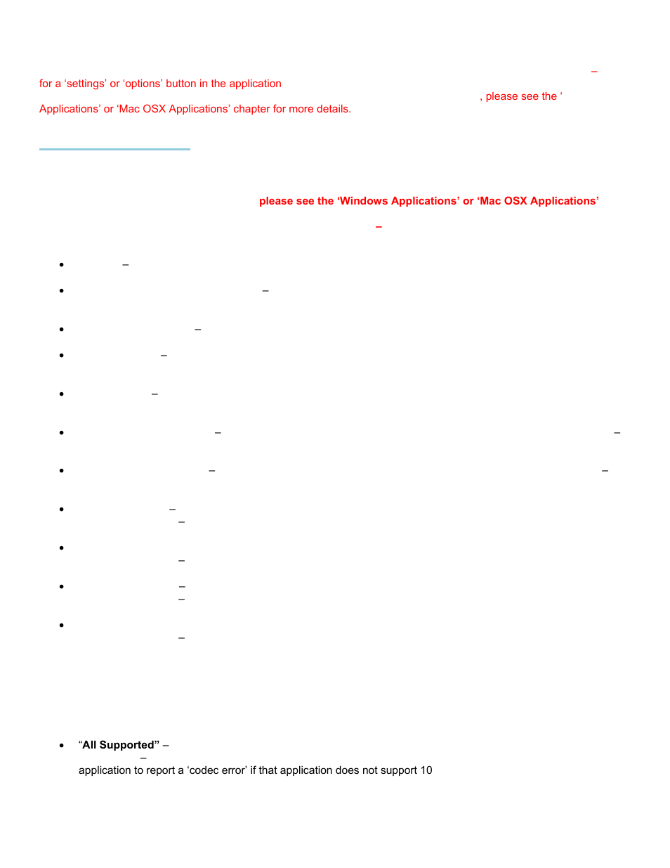 Encode options, Quick colorspace setup, Supported colorspaces | Calibrated Software AVC-Intra Create v2 User Manual | Page 15 / 43