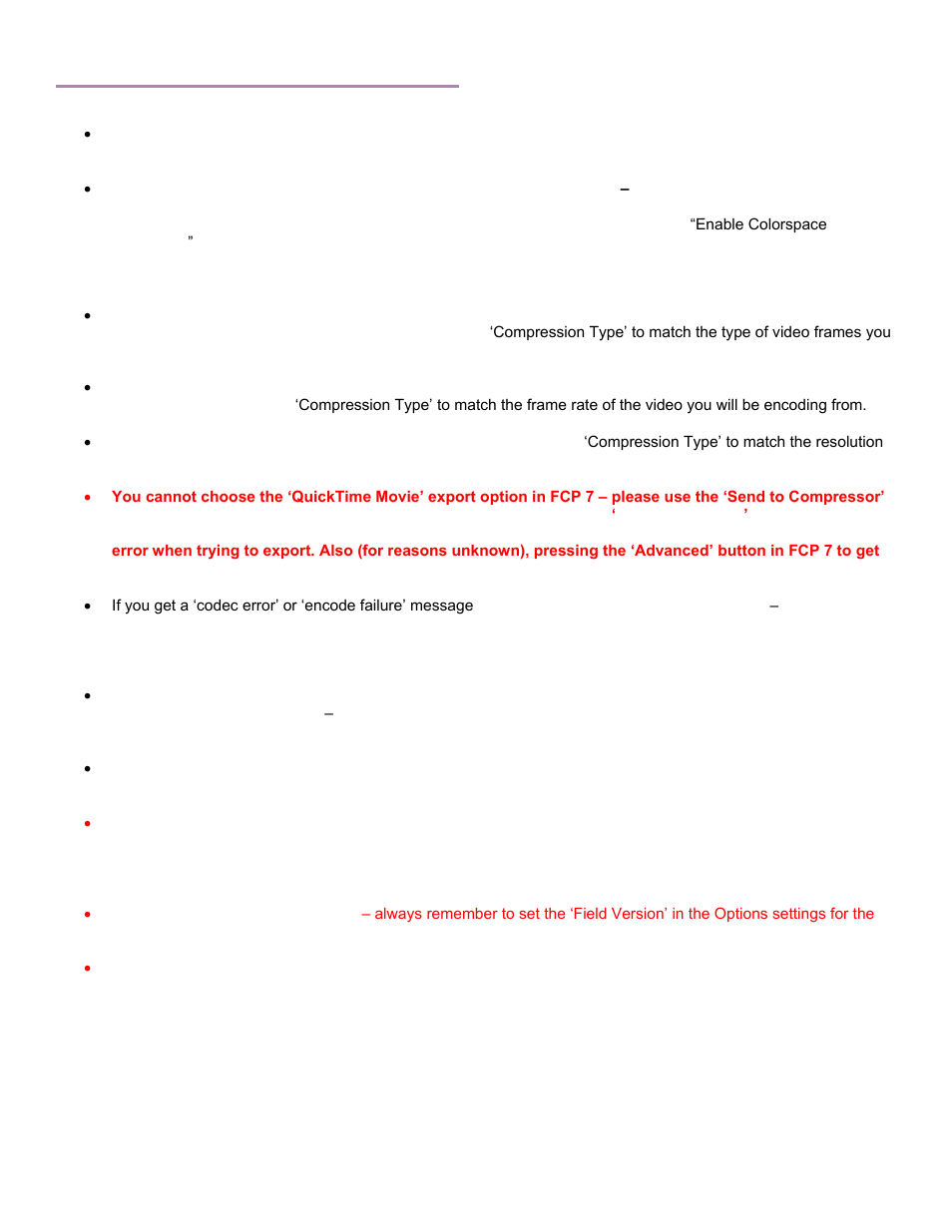 Known issues and limitations | Calibrated Software MPEG2-X Create v1 User Manual | Page 9 / 62