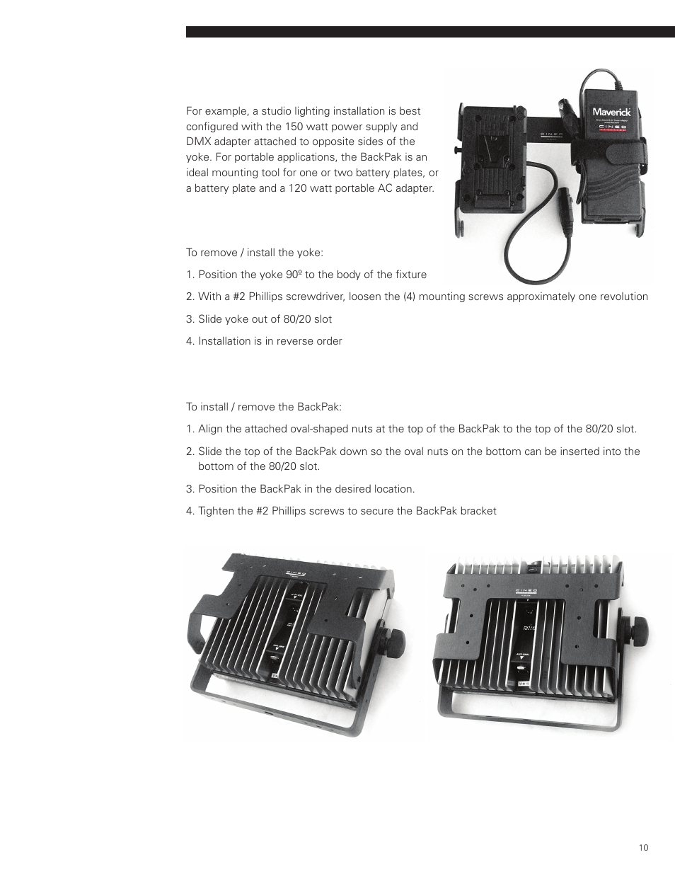 Cineo Lighting Maverick User Manual | Page 10 / 15