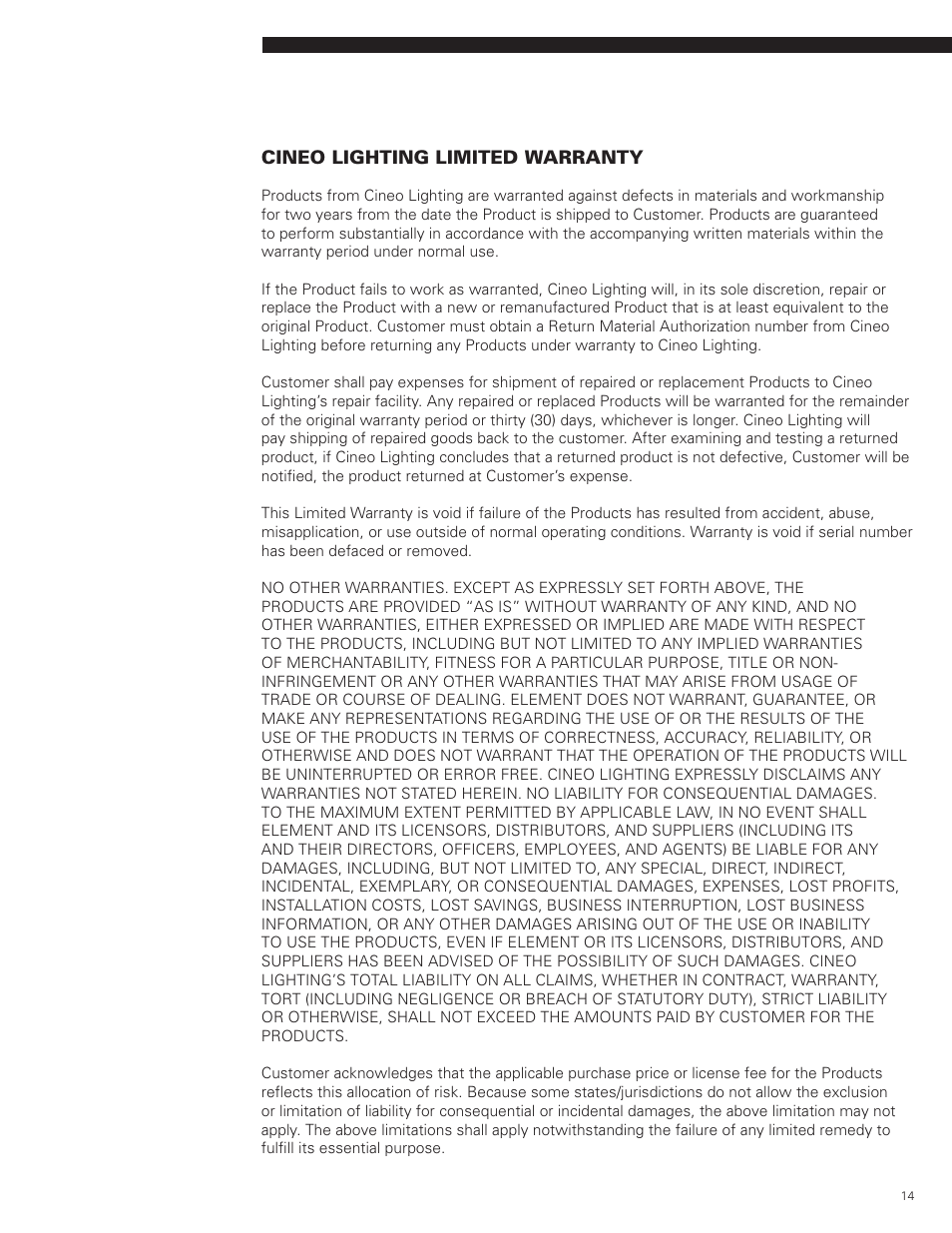 Cineo Lighting Maverick User Manual | Page 14 / 15