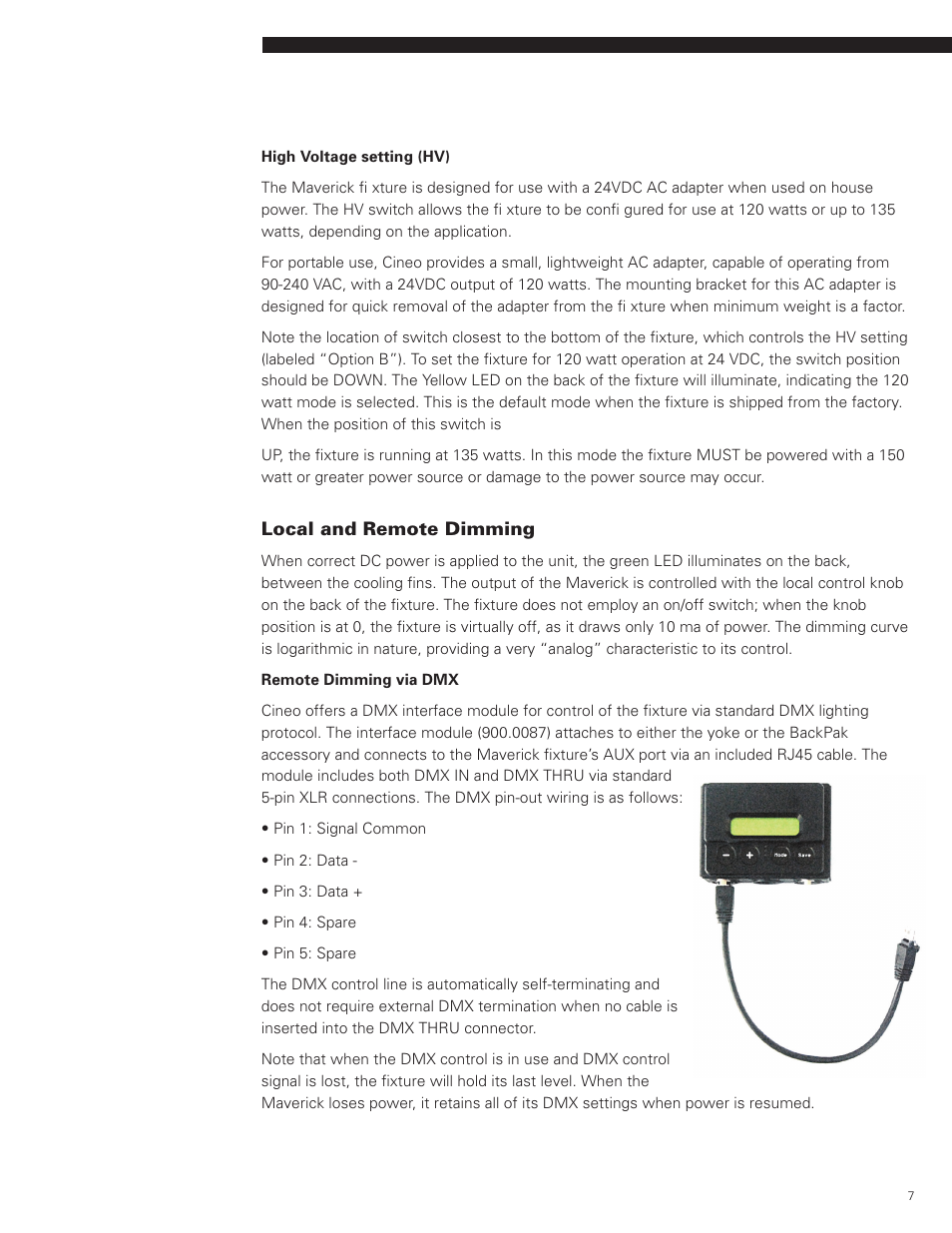 Cineo Lighting Maverick User Manual | Page 7 / 15