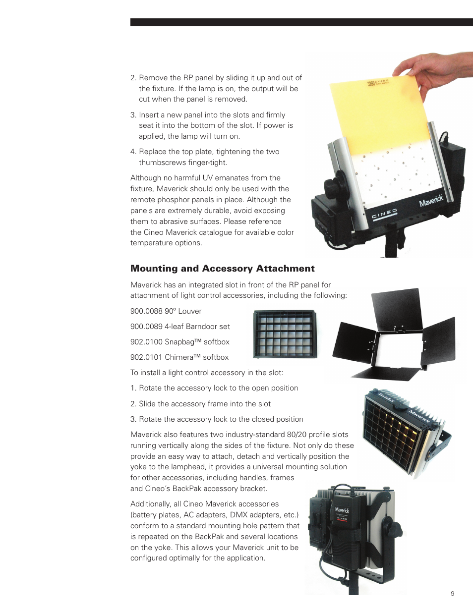 Cineo Lighting Maverick User Manual | Page 9 / 15
