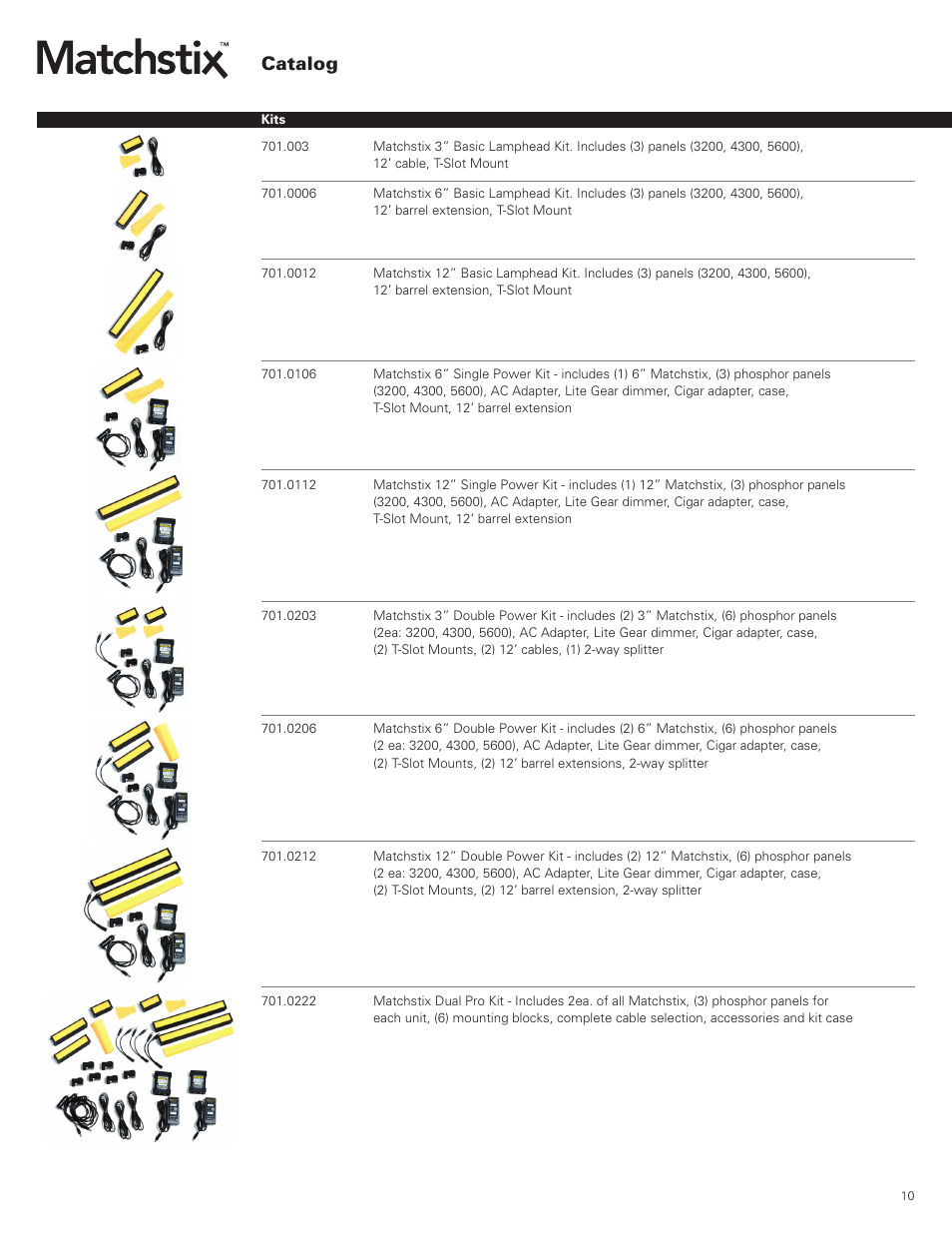 Catalog | Cineo Lighting Matchstix User Manual | Page 10 / 12