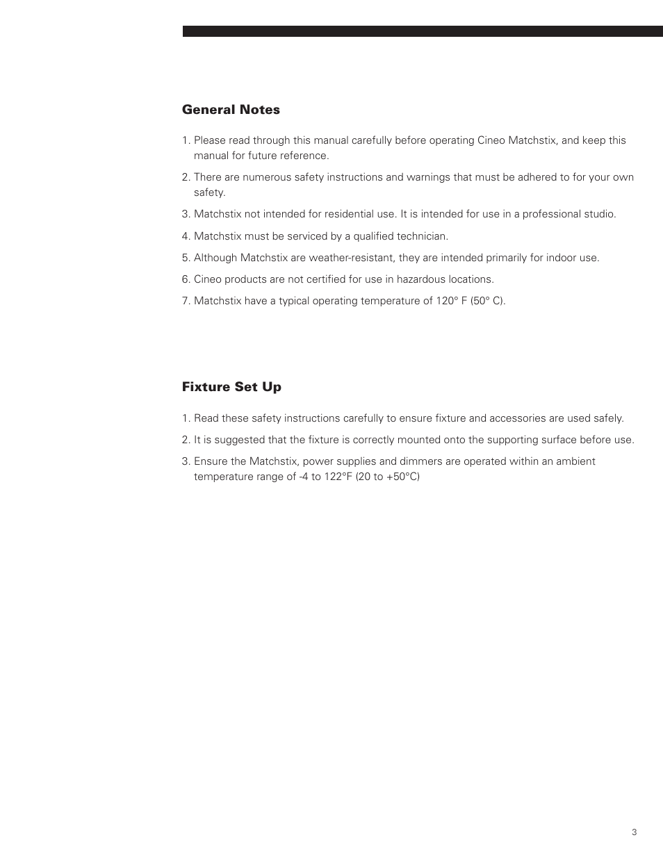 Cineo Lighting Matchstix User Manual | Page 3 / 12