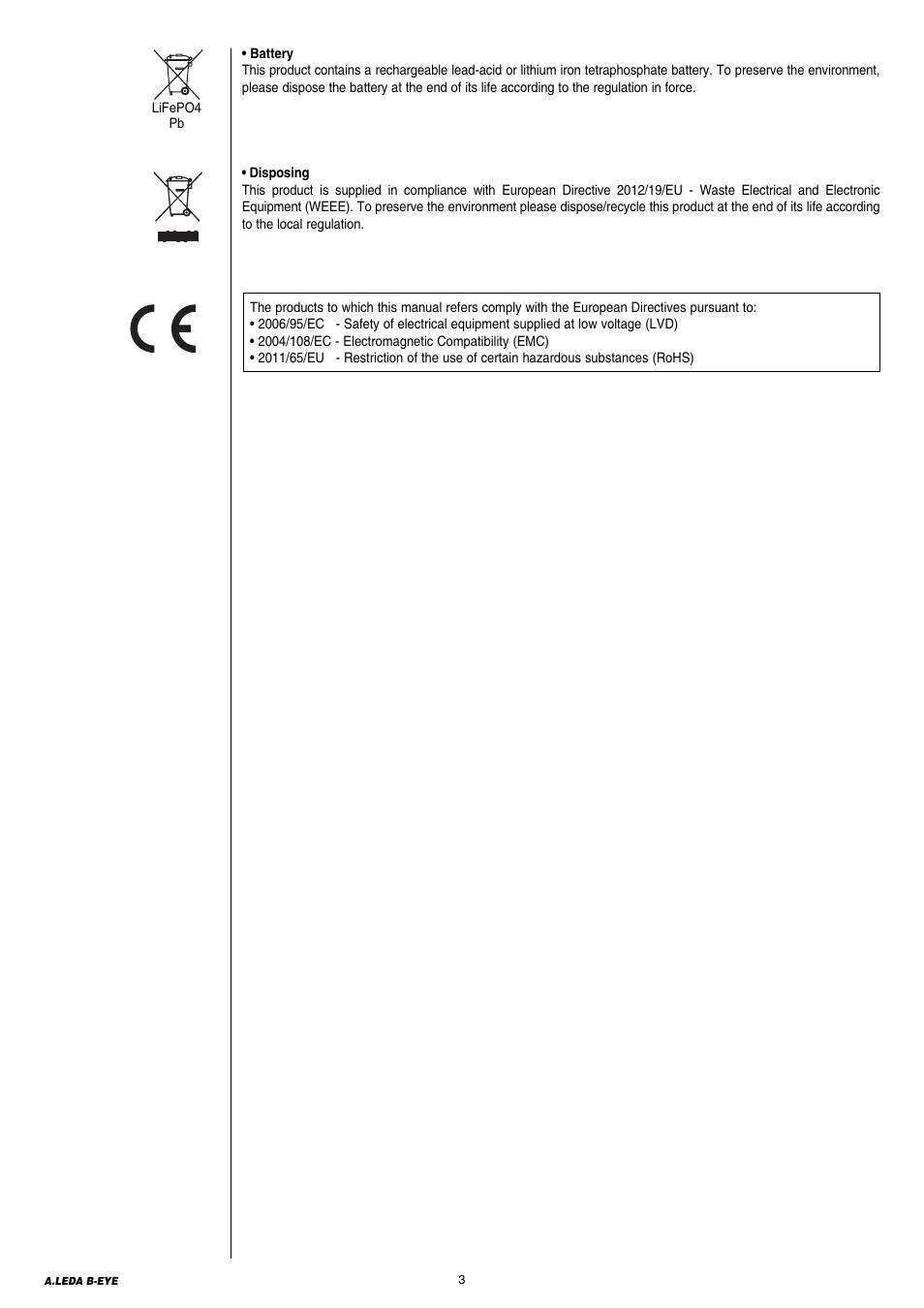 Clay Paky A.LEDA B-EYE K20 (C61420) User Manual | Page 3 / 32