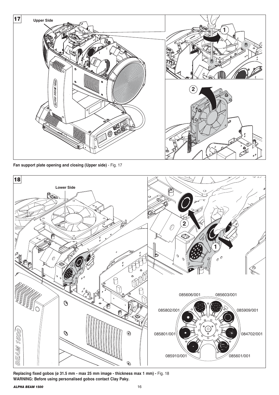 Clay Paky ALPHA BEAM 1500 (C61310) User Manual | Page 16 / 28