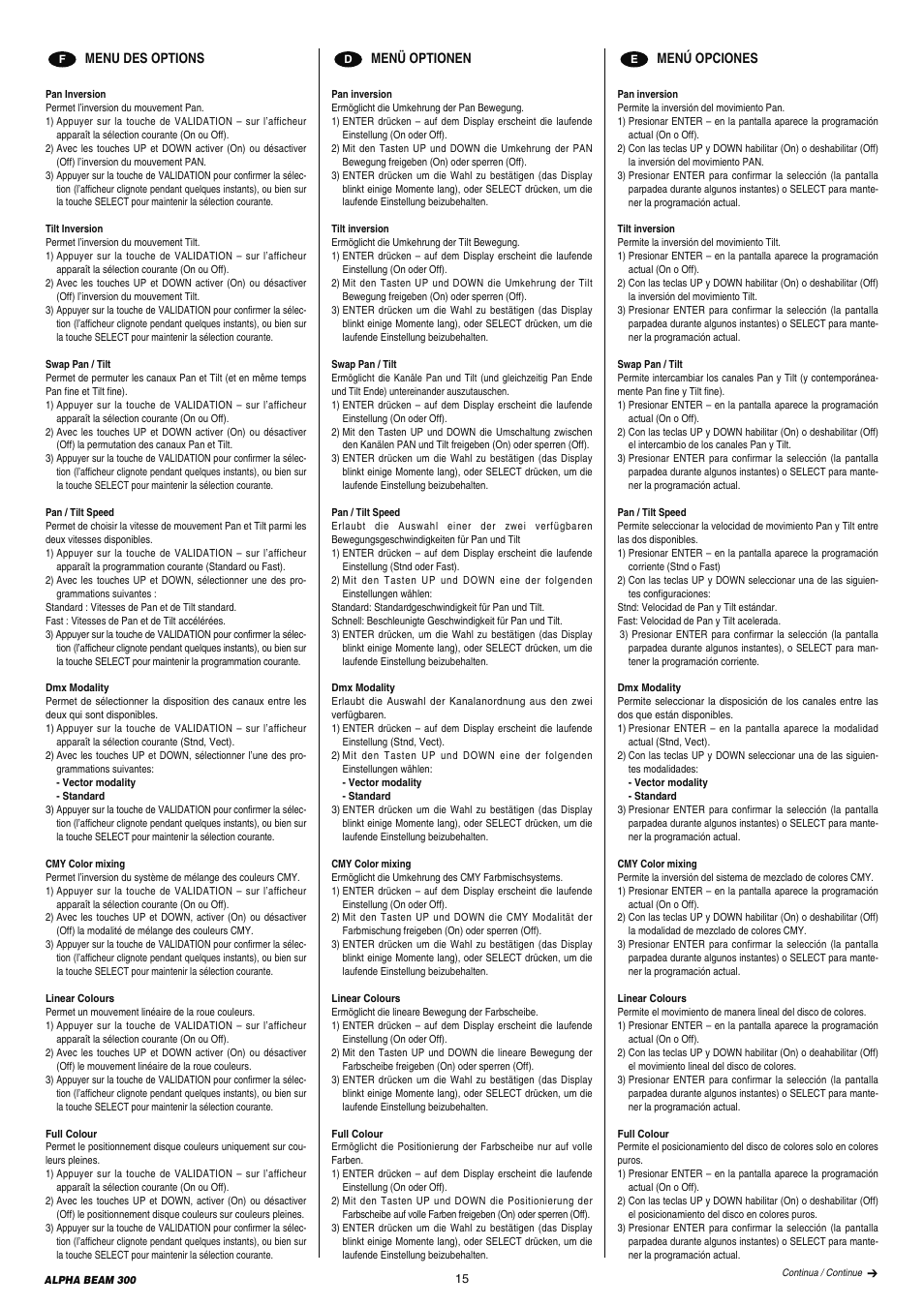Clay Paky ALPHA BEAM 300 (C61093) User Manual | Page 15 / 40