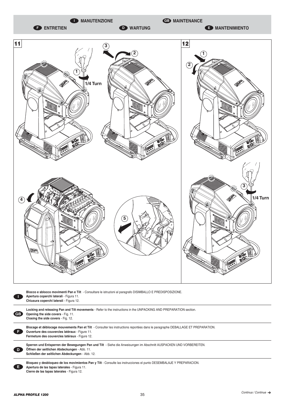 Clay Paky ALPHA PROFILE 1200 (C61090) User Manual | Page 35 / 48