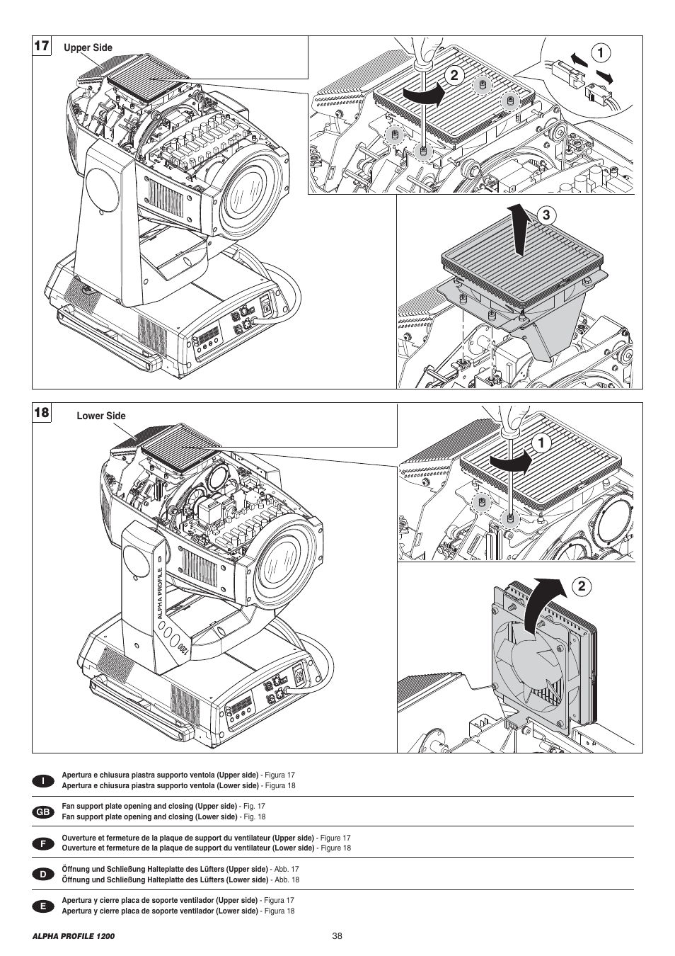 Clay Paky ALPHA PROFILE 1200 (C61090) User Manual | Page 38 / 48