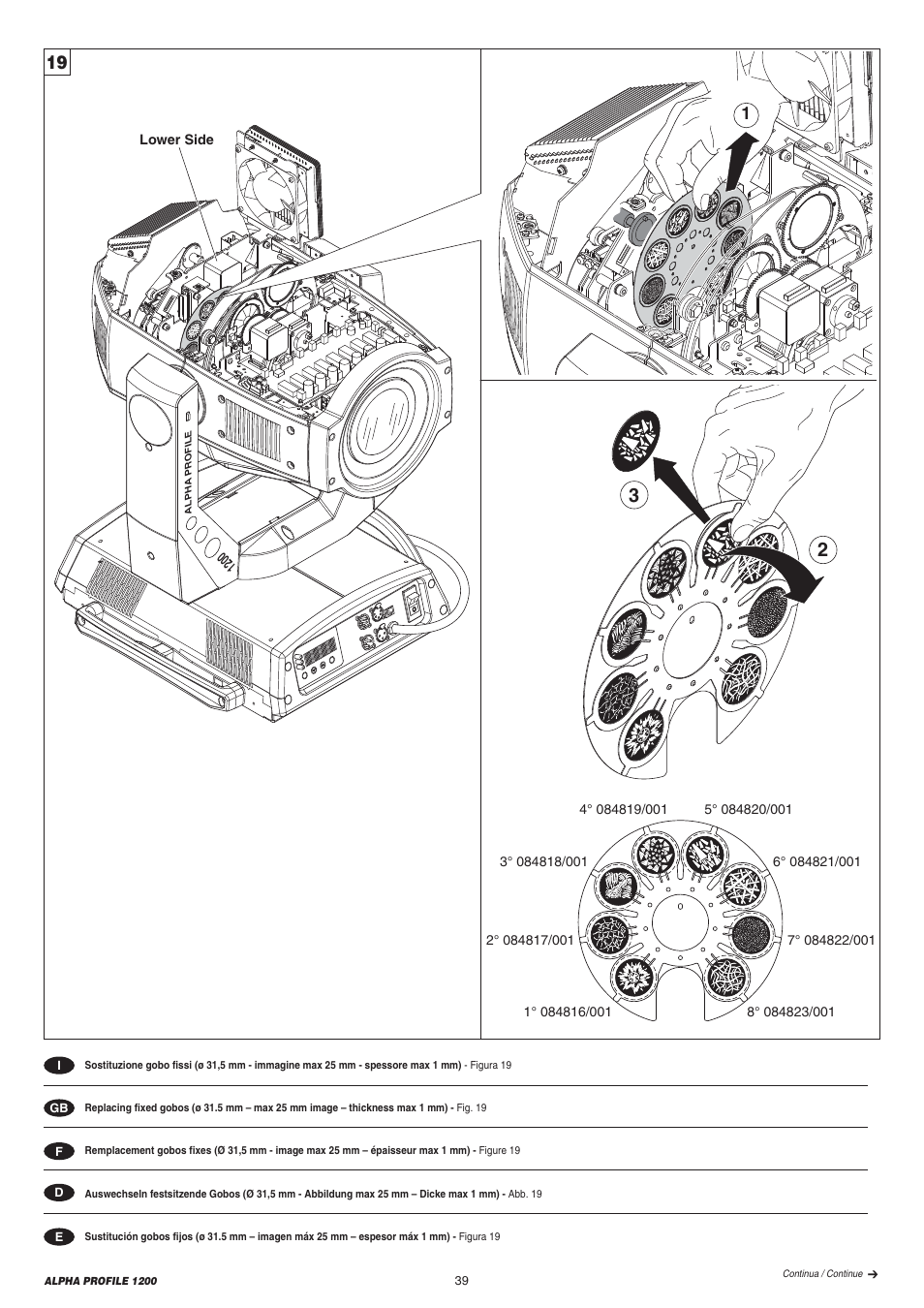 Clay Paky ALPHA PROFILE 1200 (C61090) User Manual | Page 39 / 48