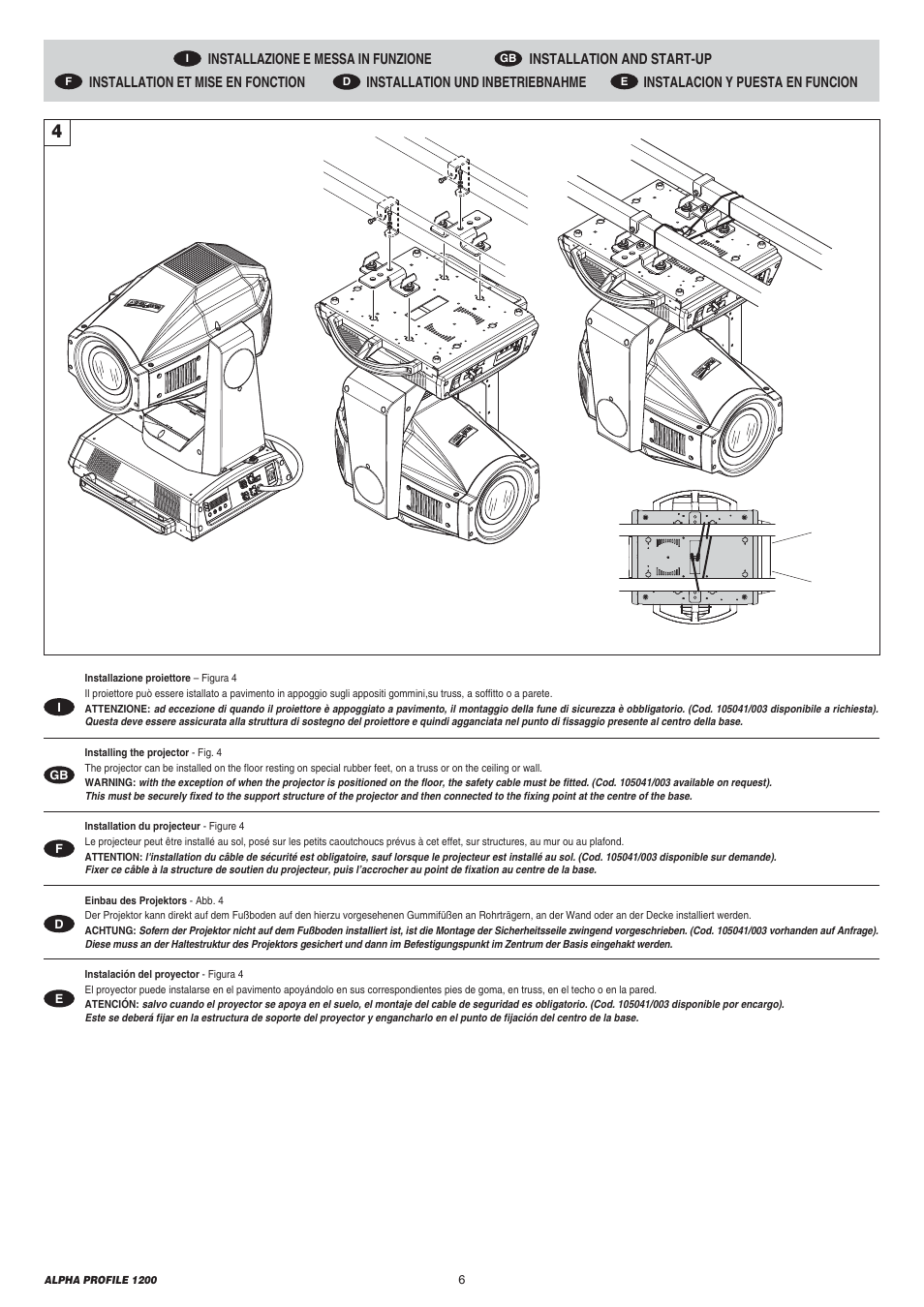 Clay Paky ALPHA PROFILE 1200 (C61090) User Manual | Page 6 / 48