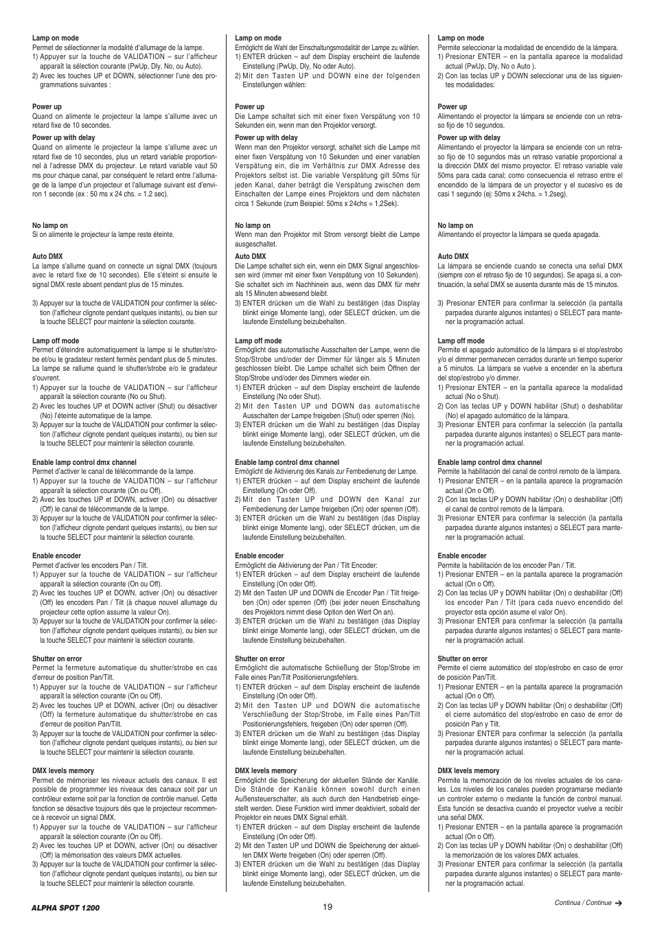 Clay Paky ALPHA SPOT 1200 (C61087) User Manual | Page 19 / 48