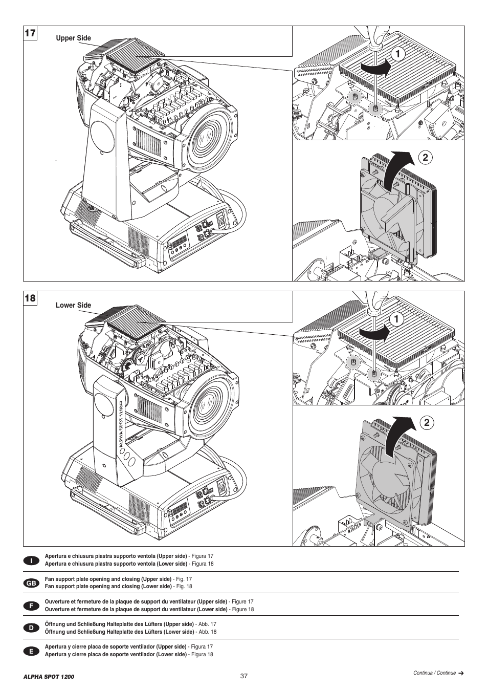 Clay Paky ALPHA SPOT 1200 (C61087) User Manual | Page 37 / 48