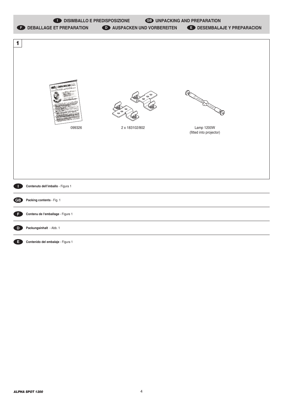 Clay Paky ALPHA SPOT 1200 (C61087) User Manual | Page 4 / 48