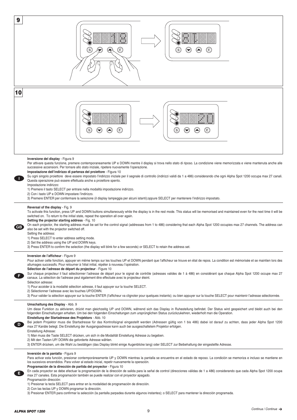 Clay Paky ALPHA SPOT 1200 (C61087) User Manual | Page 9 / 48