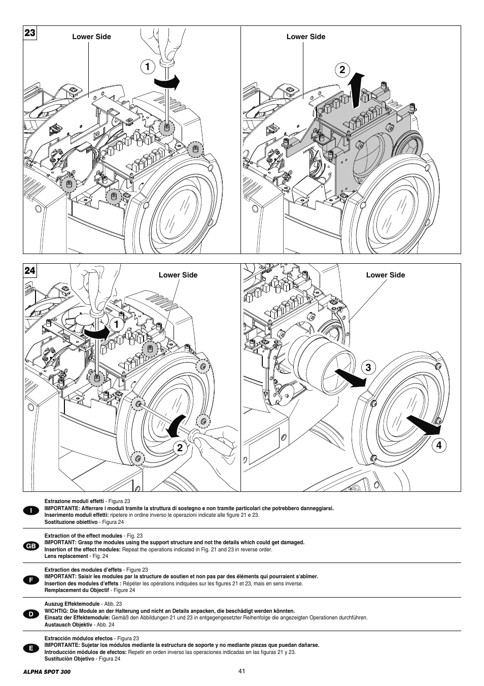 Clay Paky ALPHA SPOT 300 (C61097) User Manual | Page 41 / 44