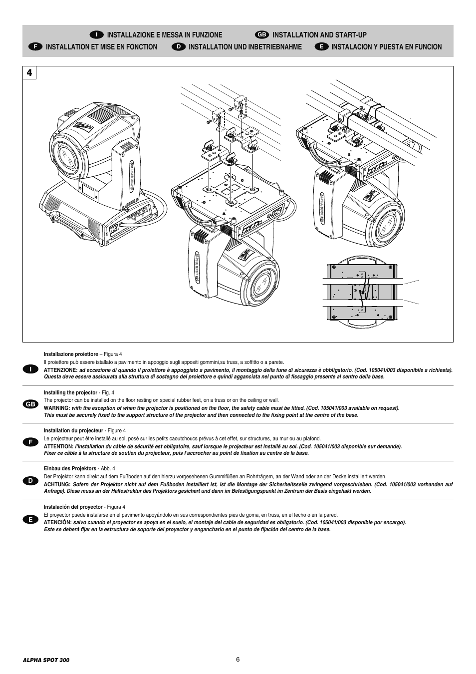 Clay Paky ALPHA SPOT 300 (C61097) User Manual | Page 6 / 44