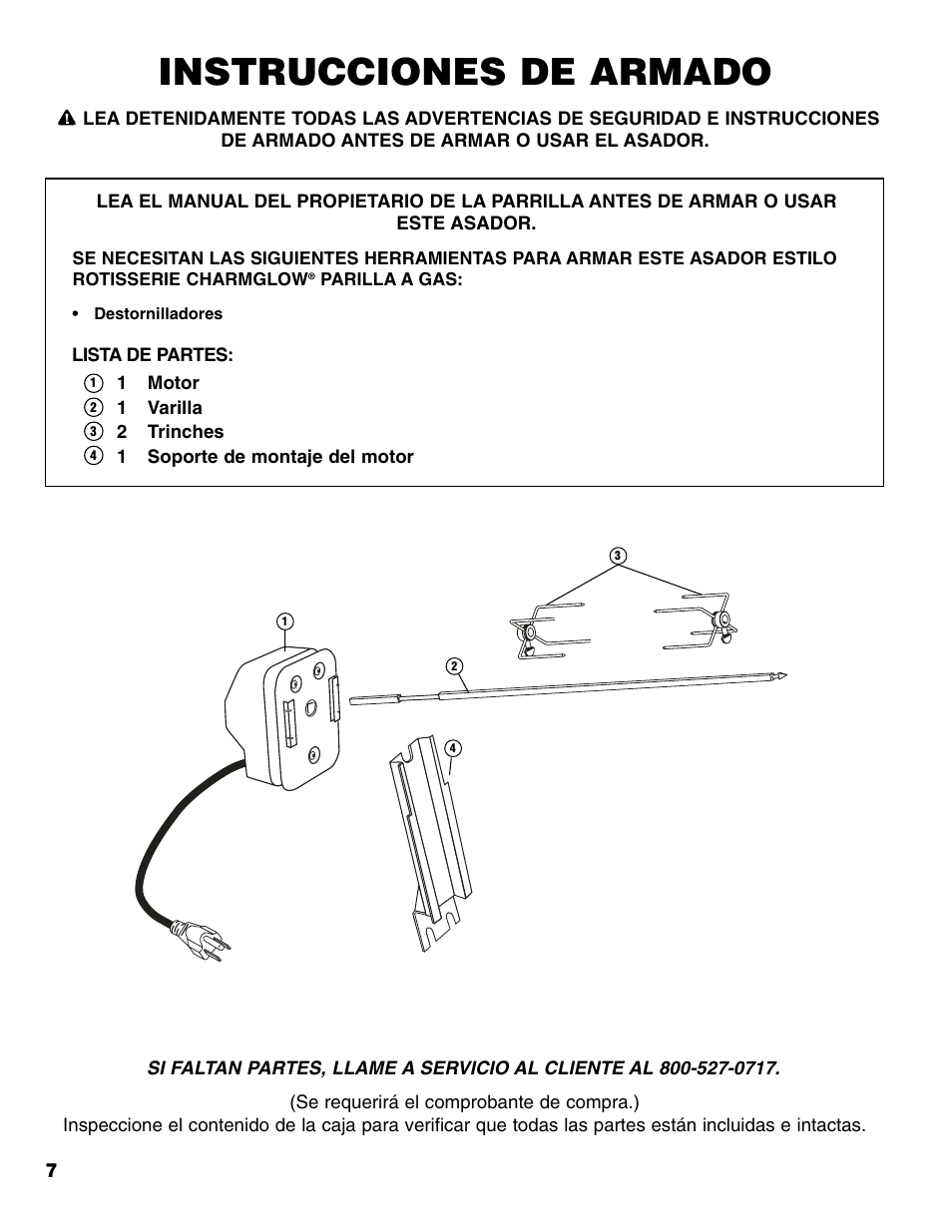 Instrucciones de armado | Brinkmann ROTISSERIE User Manual | Page 8 / 12